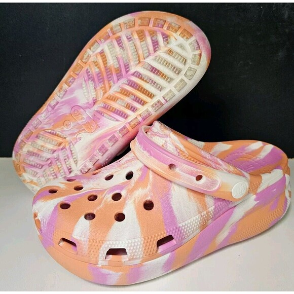 Crocs Classic Cutie Marbled Clog Platform 207837-83F Girls Size 4 Women's 6 - Picture 1 of 9